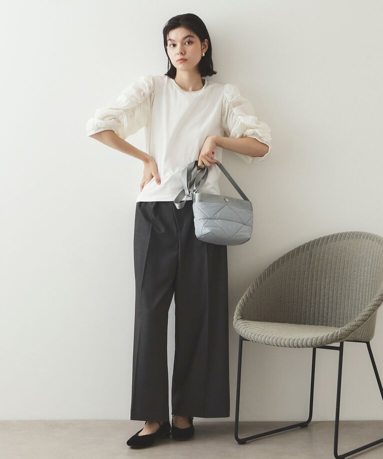 OPAQUE.CLIP「シアーシャーリングスリーブ ドッキングカットソー【洗濯機洗い可】」|Tシャツ・カットソー|