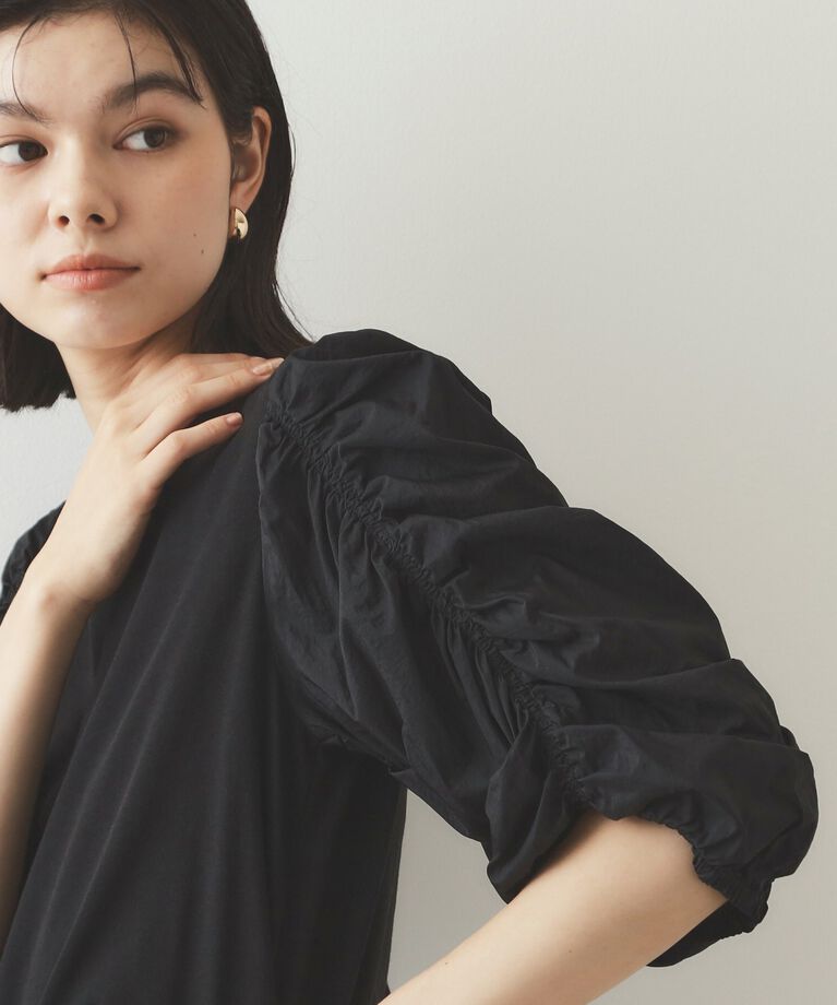 OPAQUE.CLIP「シアーシャーリングスリーブ ドッキングカットソー【洗濯機洗い可】」|Tシャツ・カットソー|