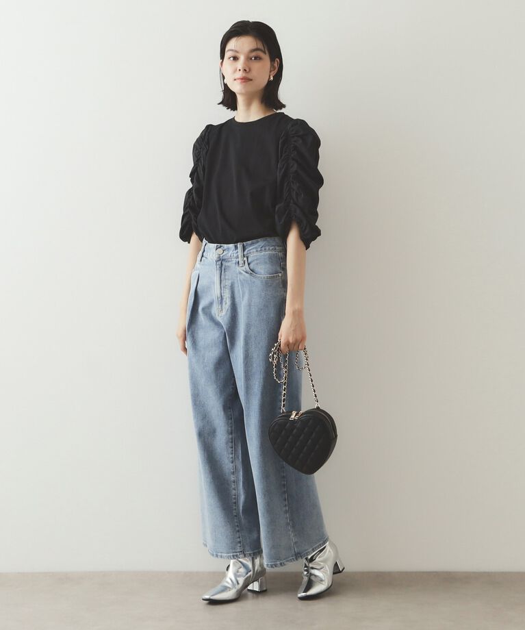 OPAQUE.CLIP「シアーシャーリングスリーブ ドッキングカットソー【洗濯機洗い可】」|Tシャツ・カットソー|