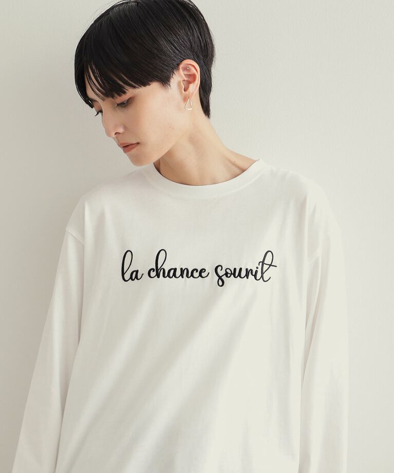 OPAQUE.CLIP「刺繍ロゴトップス【洗濯機洗い可】」|Tシャツ・カットソー|