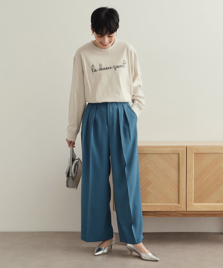 OPAQUE.CLIP「刺繍ロゴトップス【洗濯機洗い可】」|Tシャツ・カットソー|