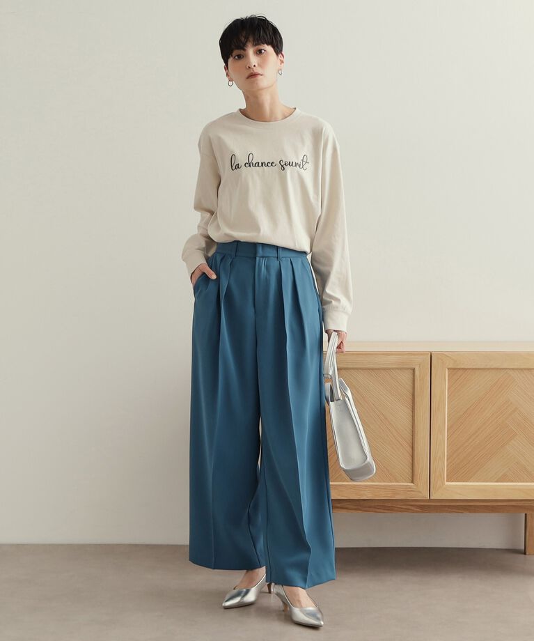 OPAQUE.CLIP「刺繍ロゴトップス【洗濯機洗い可】」|Tシャツ・カットソー|