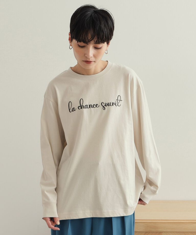 OPAQUE.CLIP「刺繍ロゴトップス【洗濯機洗い可】」|Tシャツ・カットソー|