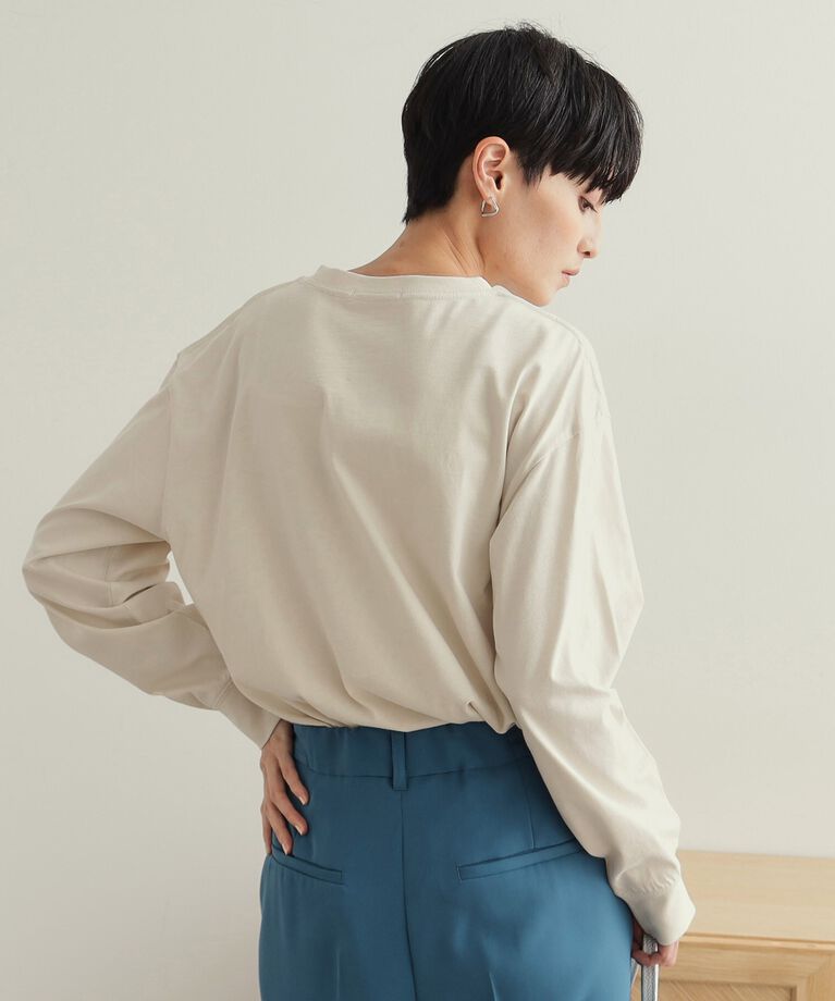 OPAQUE.CLIP「刺繍ロゴトップス【洗濯機洗い可】」|Tシャツ・カットソー|