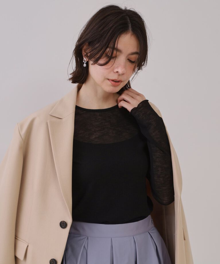 OPAQUE.CLIP「シアーリブカットソー【洗濯機洗い可】」|Tシャツ・カットソー|
