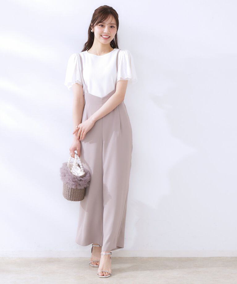 Couture broach「【二の腕カバー・通勤】レース袖テレコトップス」|Tシャツ・カットソー|