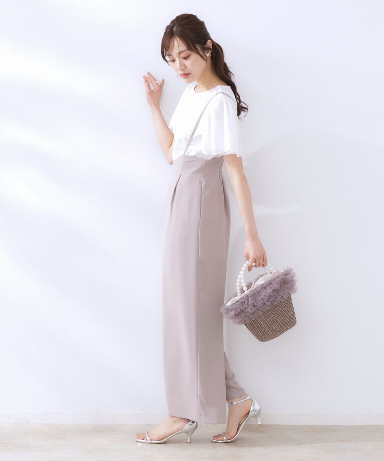 Couture broach「【二の腕カバー・通勤】レース袖テレコトップス」|Tシャツ・カットソー|