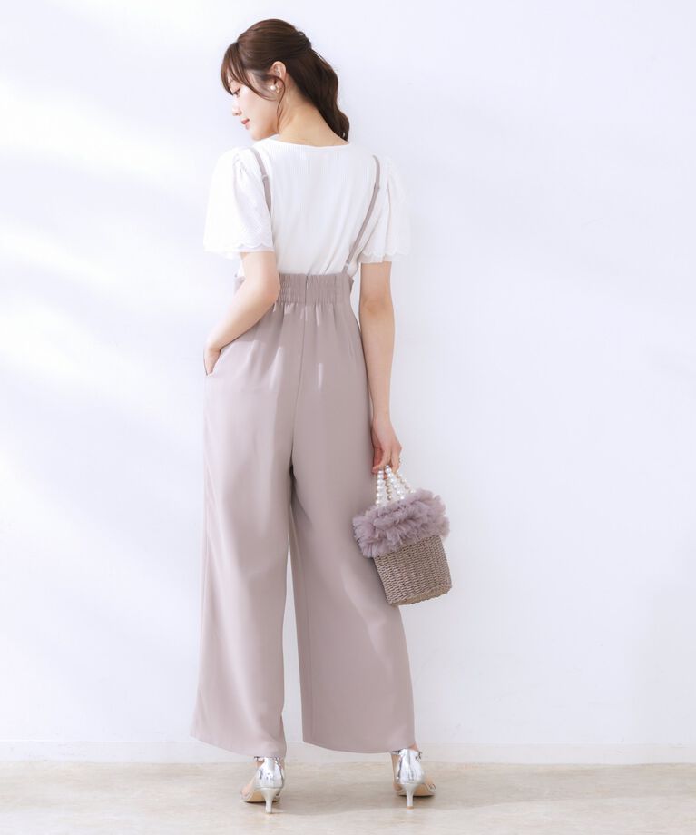 Couture broach「【二の腕カバー・通勤】レース袖テレコトップス」|Tシャツ・カットソー|
