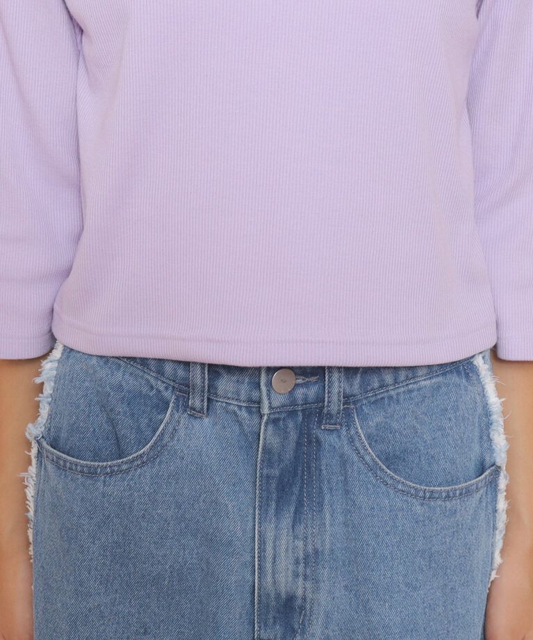 PINK-latte「【130cmあり】リボン袖ショート丈プルオーバー」|Tシャツ・カットソー|