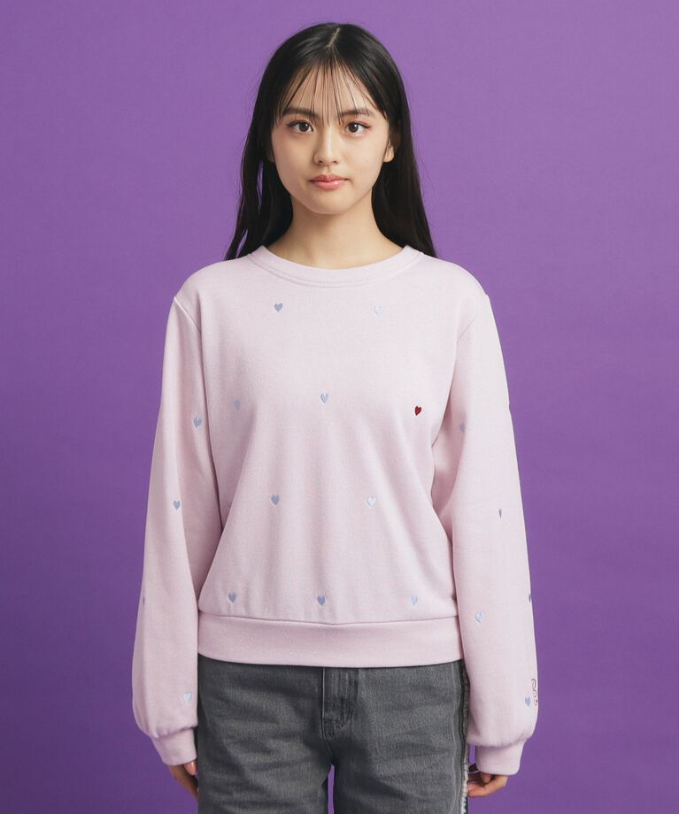 PINK-latte「総 刺繍ラメ裏毛トップス」|その他|