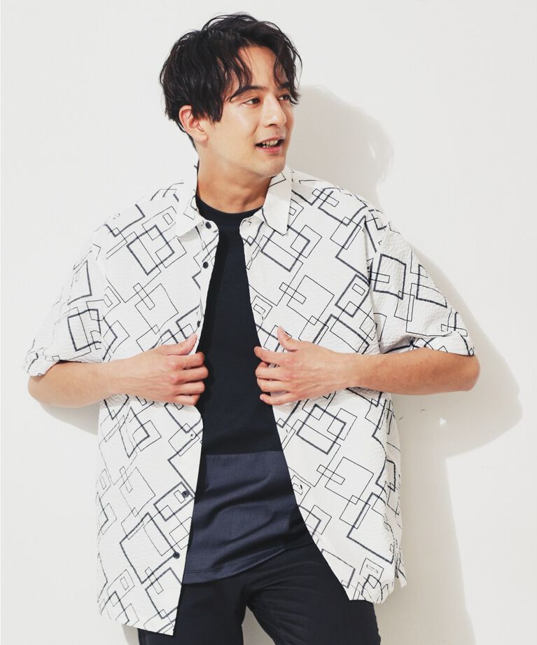 THE SHOP TK「シアサッカーメッシュシャツ」|シャツ・ブラウス|
