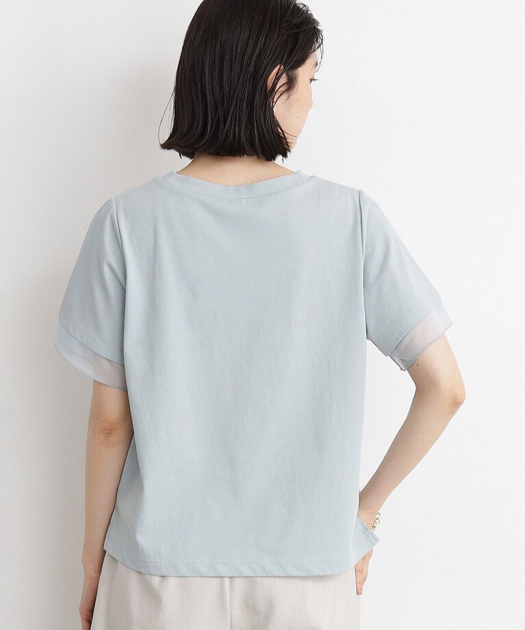 THE SHOP TK「【7.16新色入荷/UV/接触冷感/洗濯OK/毛玉になりにくい】袖シアーTシャツ」|Tシャツ・カットソー|
