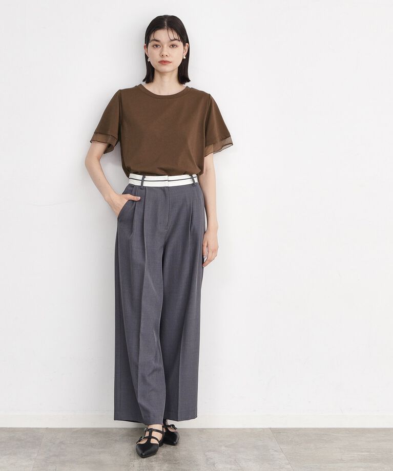 THE SHOP TK「【7.16新色入荷/UV/接触冷感/洗濯OK/毛玉になりにくい】袖シアーTシャツ」|Tシャツ・カットソー|
