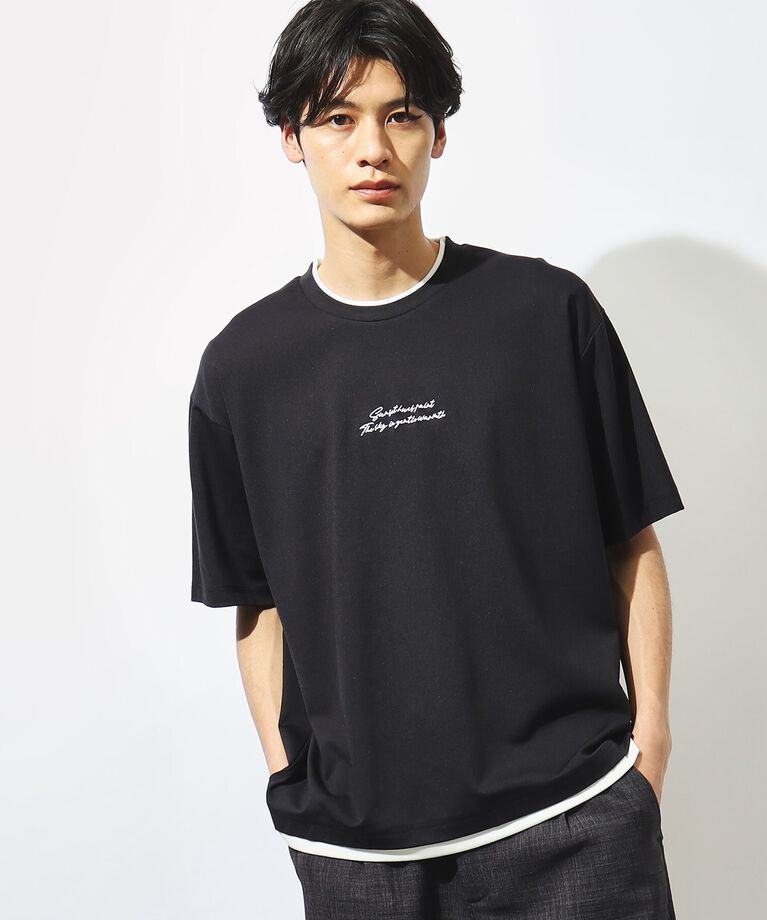 THE SHOP TK「【接触冷感】ポンチフェイクレイヤードTシャツ」|Tシャツ・カットソー|