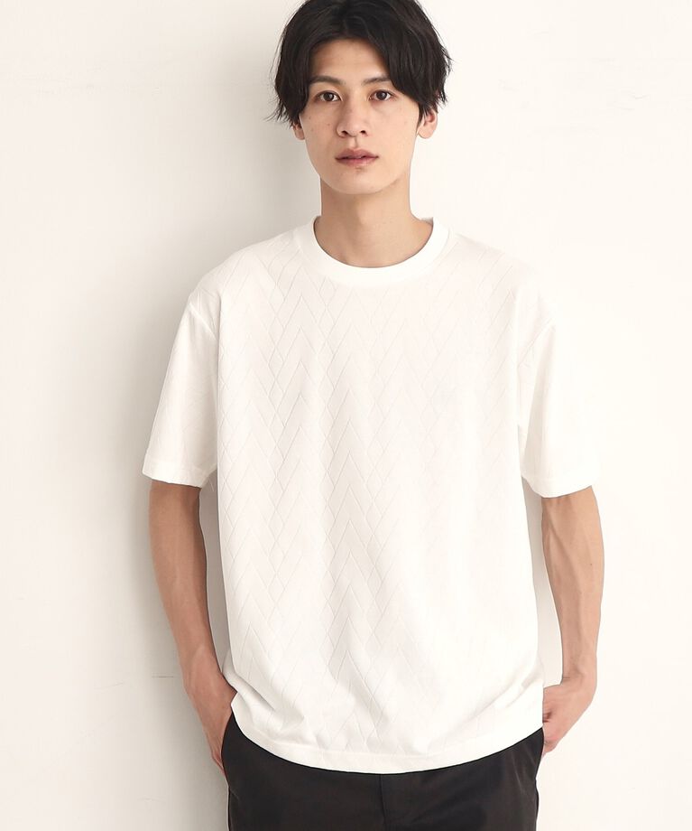 THE SHOP TK「ジオメトリックリンクス半袖Tシャツ」|Tシャツ・カットソー|ｵﾌﾎﾜｲﾄ(003)