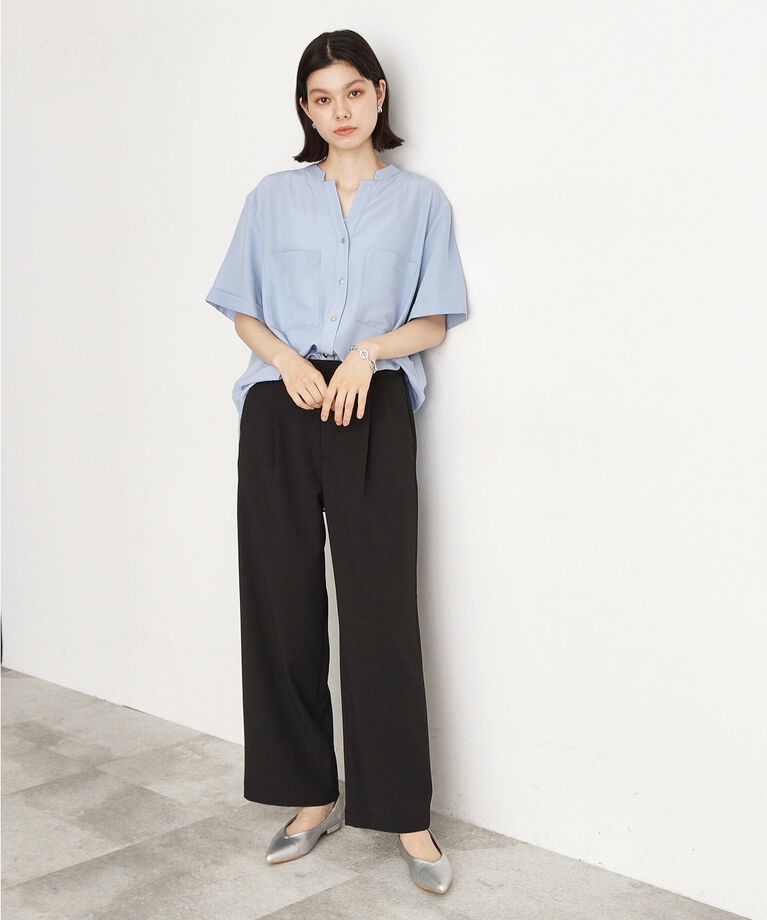 THE SHOP TK「【美脚・細見え/セットUP可】ツイル＆シャンブレーワイドパンツ/洗える」|その他|