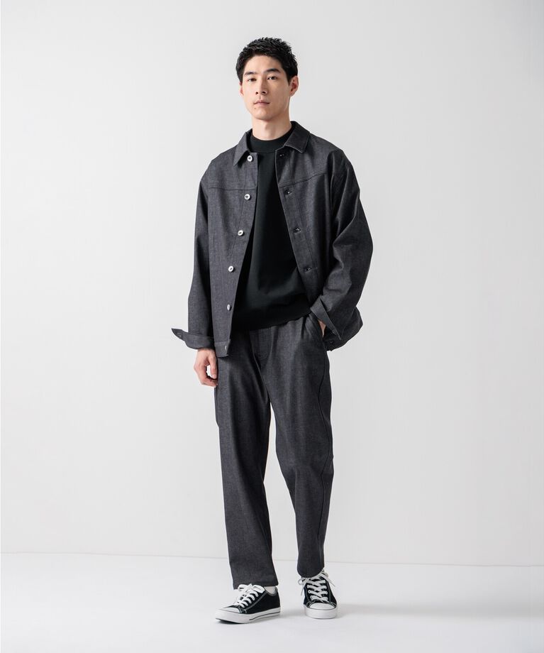 THE SHOP TK「エバーデニムワイドパンツ　セットアップ可／色落ちしにくい」|デニム|