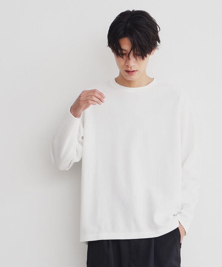 THE SHOP TK「サカリバクルーネック長袖Tシャツ」|Tシャツ・カットソー|ｵﾌﾎﾜｲﾄ(003)