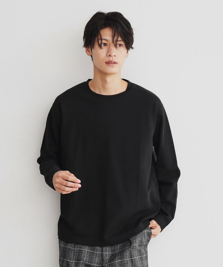 THE SHOP TK「サカリバクルーネック長袖Tシャツ」|Tシャツ・カットソー|ﾌﾞﾗｯｸ(019)