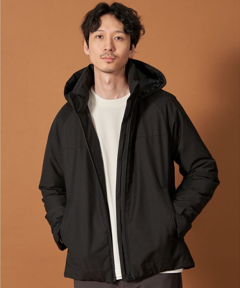 THE SHOP TK「SORONA中綿フードブルゾン 蓄熱／保温／洗える／防風／撥水／ビジネス対応可」|ダウン|ﾌﾞﾗｯｸ(019)
