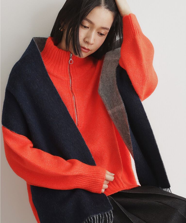 THE SHOP TK「ハーフジップリラックスニット」|ニット・セーター|