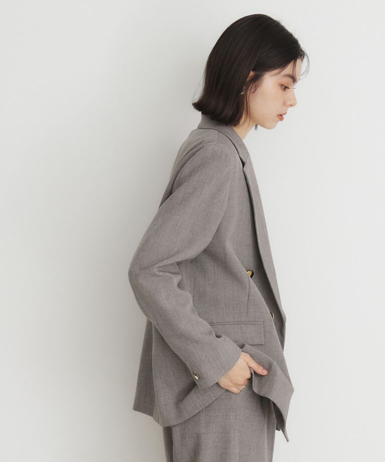 THE SHOP TK「【ONOFF活躍／セレモニー／通勤】CAVIAN Wブレストジャケット／洗える」|テーラードジャケット|