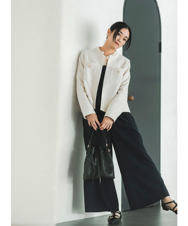 THE SHOP TK「【汚れ防止/シワになりにくい/セレモニー/通勤】ダブルクロスサロペット/洗える/サスティナブル」|オールインワン|