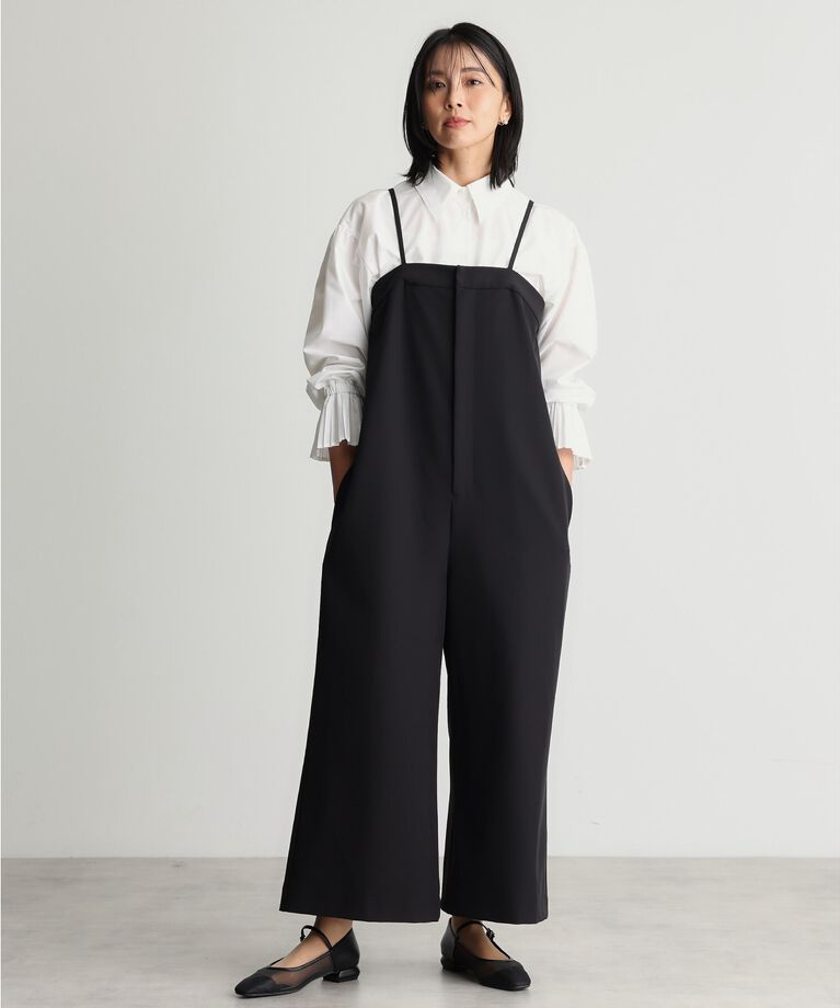THE SHOP TK「【汚れ防止/シワになりにくい/セレモニー/通勤】ダブルクロスサロペット/洗える/サスティナブル」|オールインワン|