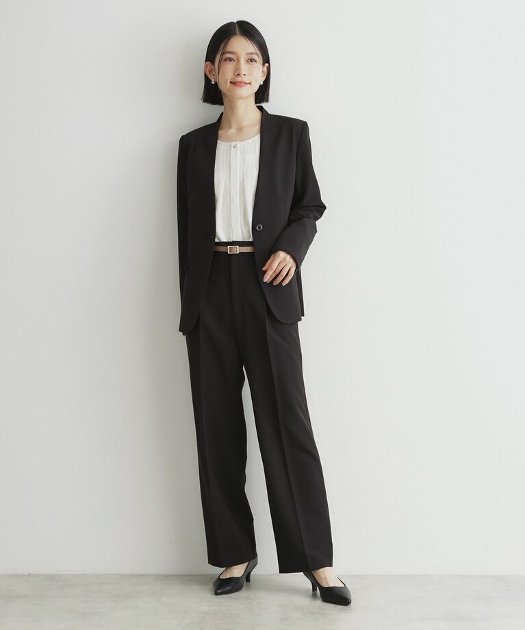 THE SHOP TK「【汚れ防止／シワになりにくい／セレモニー／通勤】ダブルクロスワイドパンツ／洗える／サスティナブル」|その他|