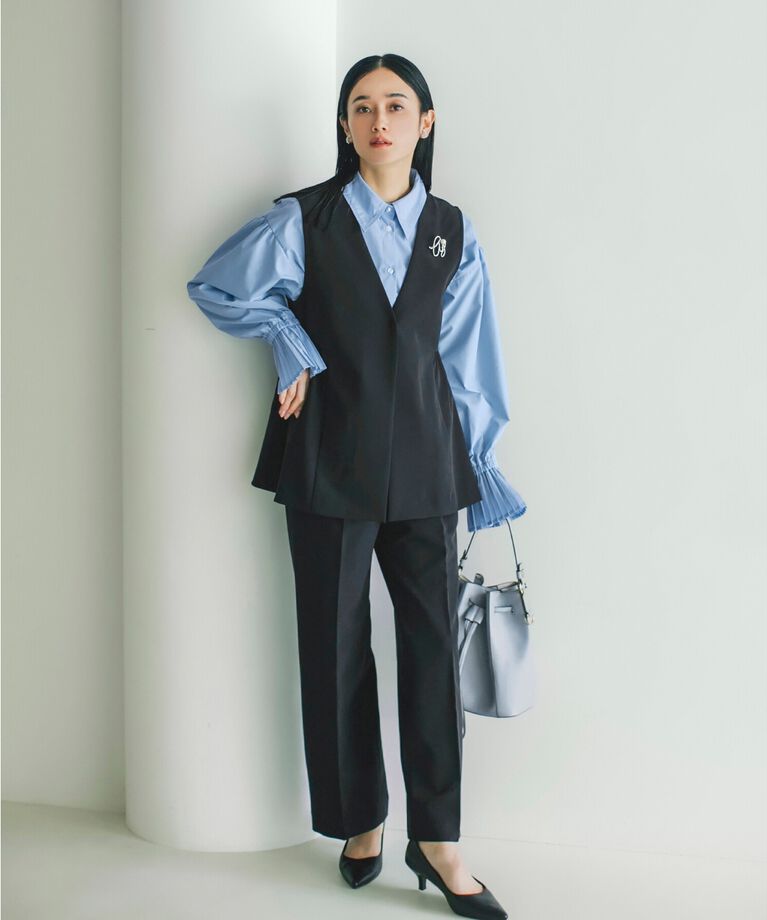 THE SHOP TK「【汚れ防止／シワになりにくい／セレモニー／通勤】ダブルクロスワイドパンツ／洗える／サスティナブル」|その他|