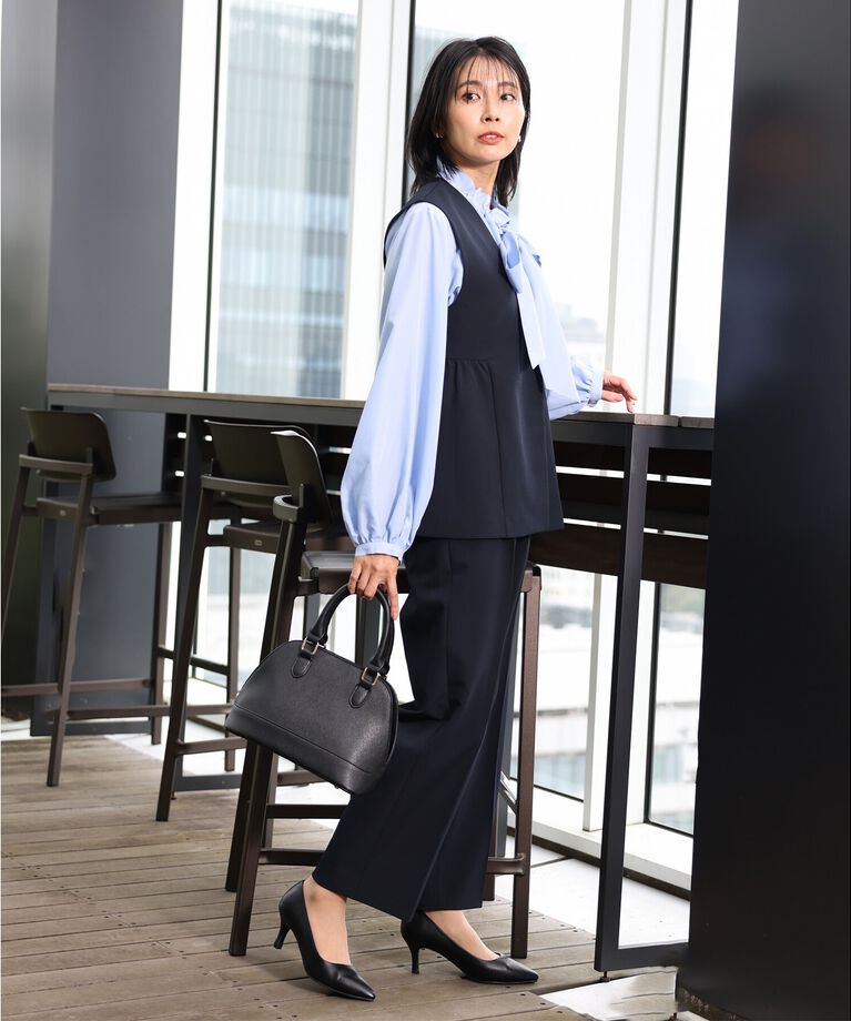 THE SHOP TK「【汚れ防止／シワになりにくい／セレモニー／通勤】ダブルクロスワイドパンツ／洗える／サスティナブル」|その他|