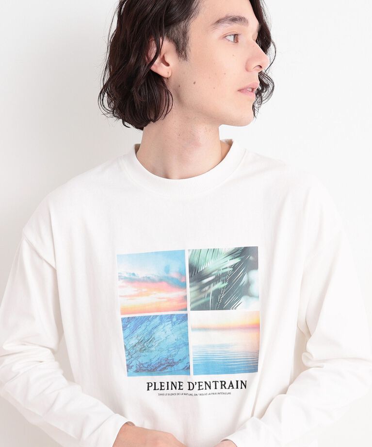 THE SHOP TK「オーガニックコットンフォトプリントTシャツ」|Tシャツ・カットソー|オフホワイト(103