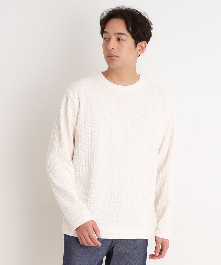 THE SHOP TK「シェニールケーブルプルオーバー 新色追加」|Tシャツ・カットソー|オフホワイト(003