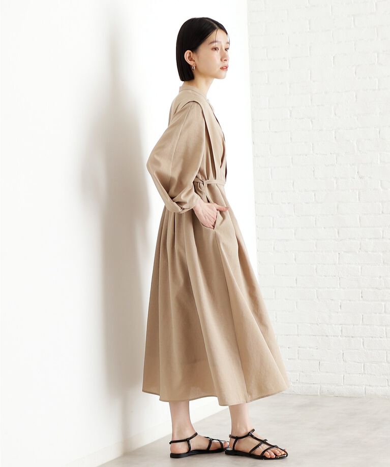 THE SHOP TK「麻調メッシュワンピース【洗える】」|ワンピース|