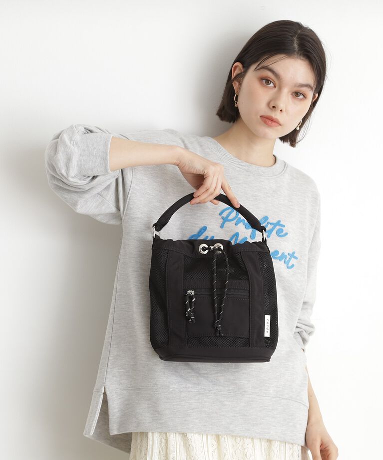 THE SHOP TK「メッシュナイロンコンビ巾着ショルダーバッグ」|ショルダー・メッセンジャー|