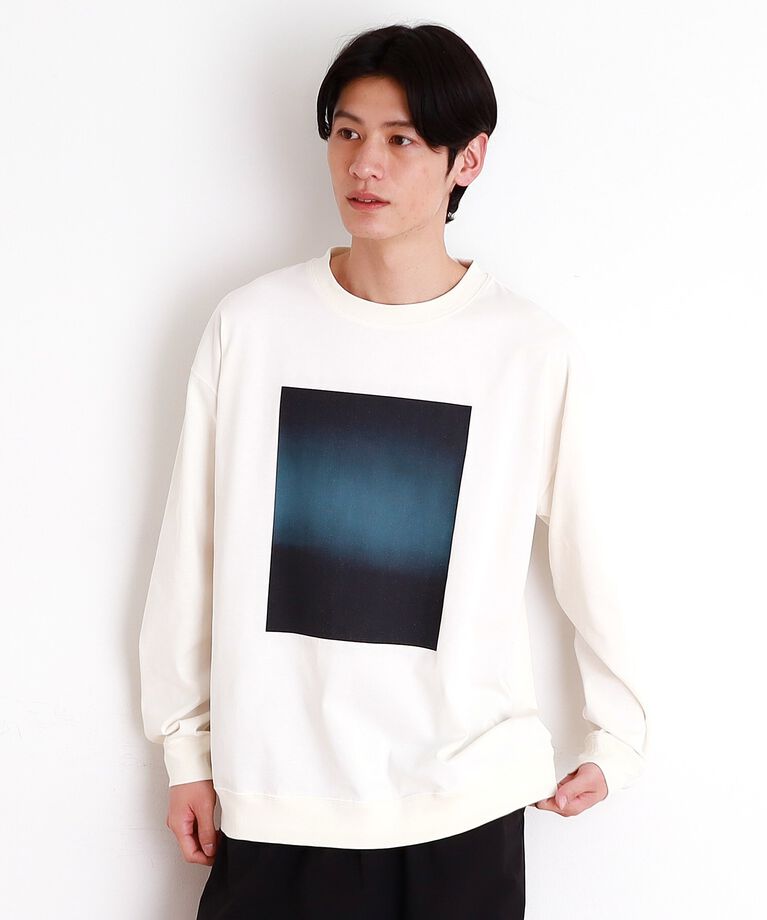 THE SHOP TK「プリントリブ長袖Tシャツ」|Tシャツ・カットソー|オフホワイト(003