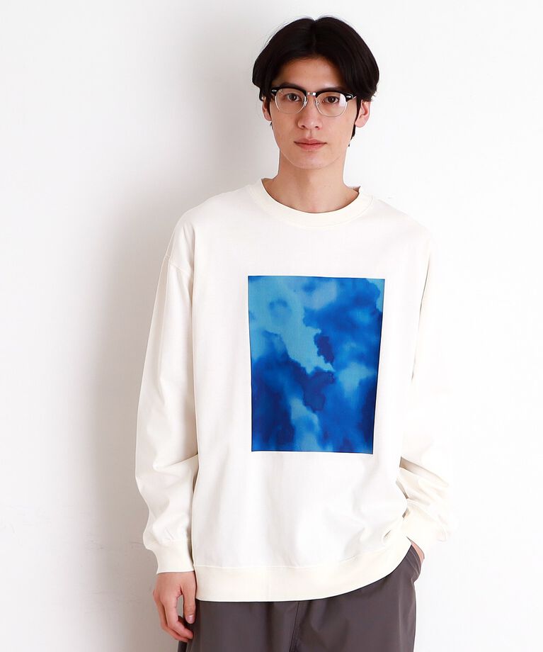 THE SHOP TK「プリントリブ長袖Tシャツ」|Tシャツ・カットソー|オフホワイト(103
