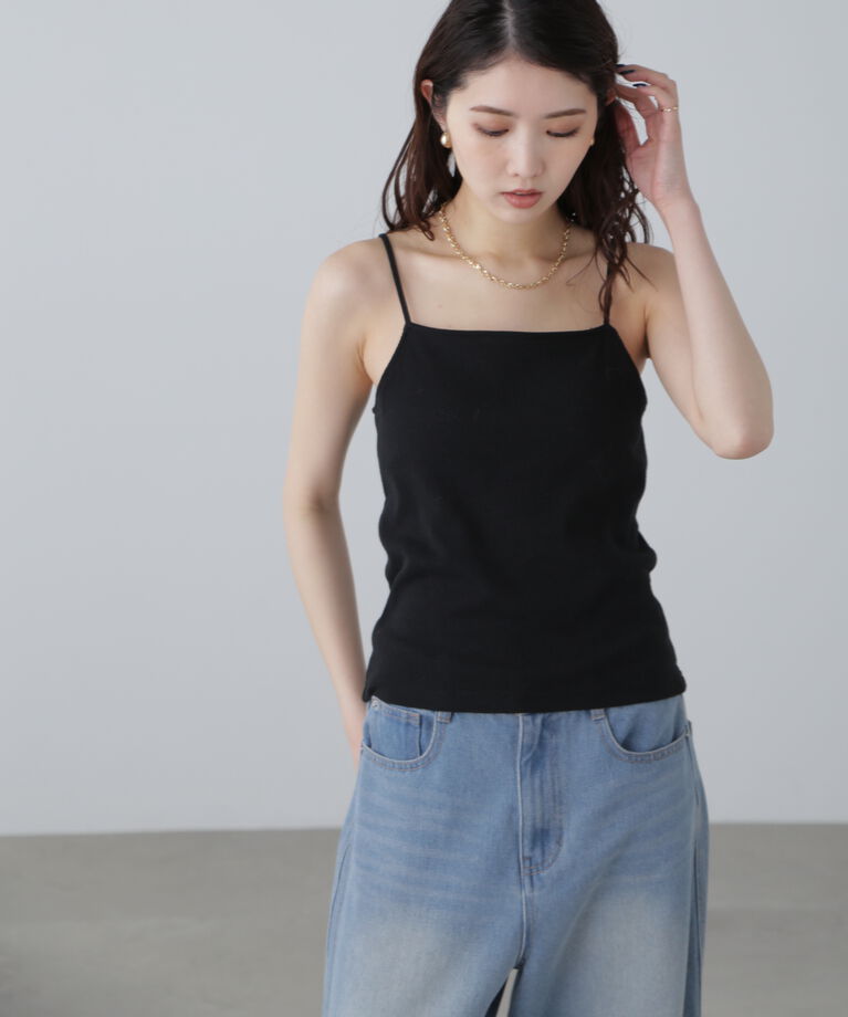  「バッククロスカップ付きキャミソール」|Tシャツ・カットソー|