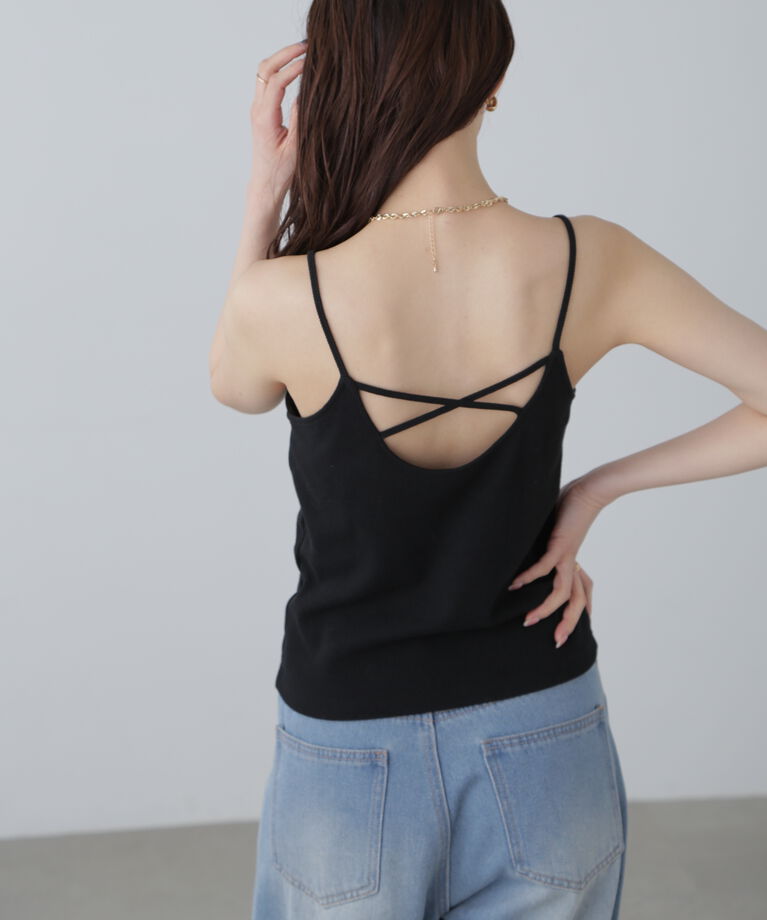  「バッククロスカップ付きキャミソール」|Tシャツ・カットソー|