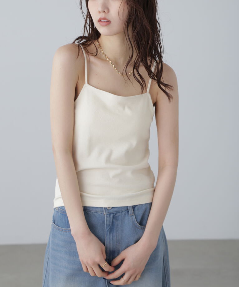  「バッククロスカップ付きキャミソール」|Tシャツ・カットソー|オフホワイト