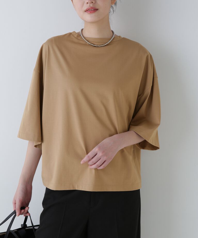  「◆Ｃ／ＰＥハイゲージプレーティング天竺カットソー」|Tシャツ・カットソー|ベージュ