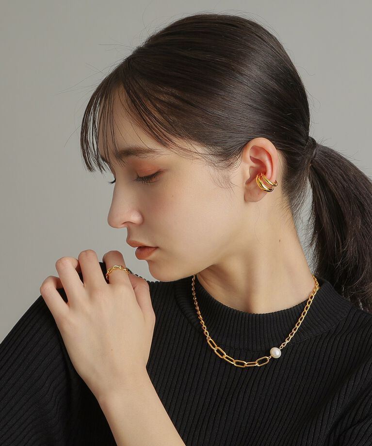 COCOSHNIK ONKITSCH「シルバー チェーンリング ロングカーブ GP」|リング|