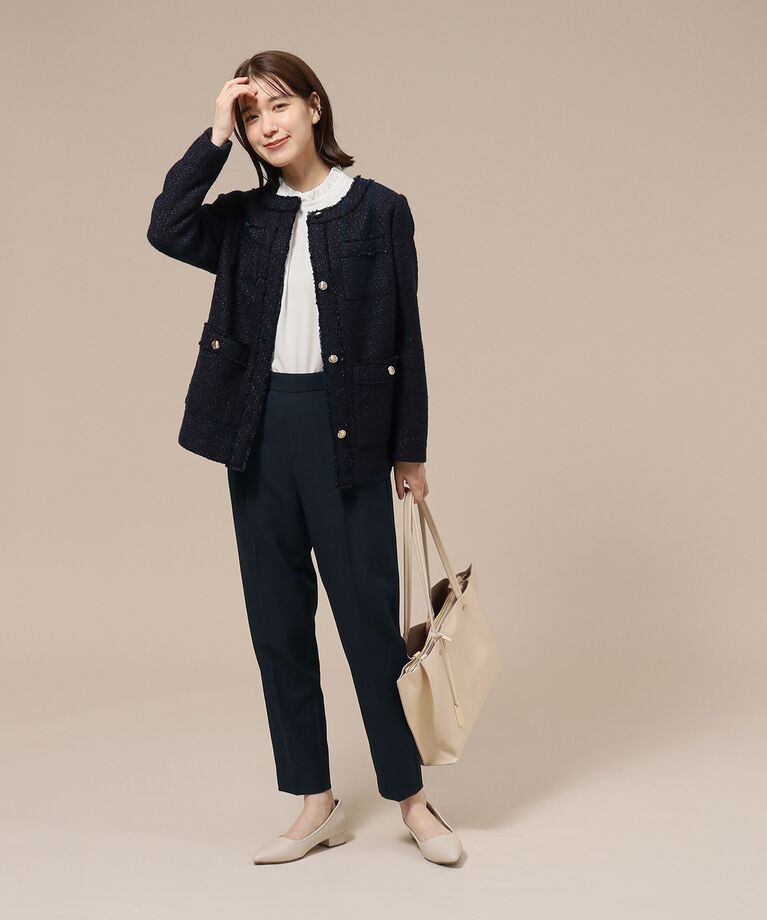 SHOO･LA･RUE「【S-3L/洗える/通勤/セレモニーにも】ダブルクロス プルオンテーパードパンツ【CIRCRIC】」|その他|