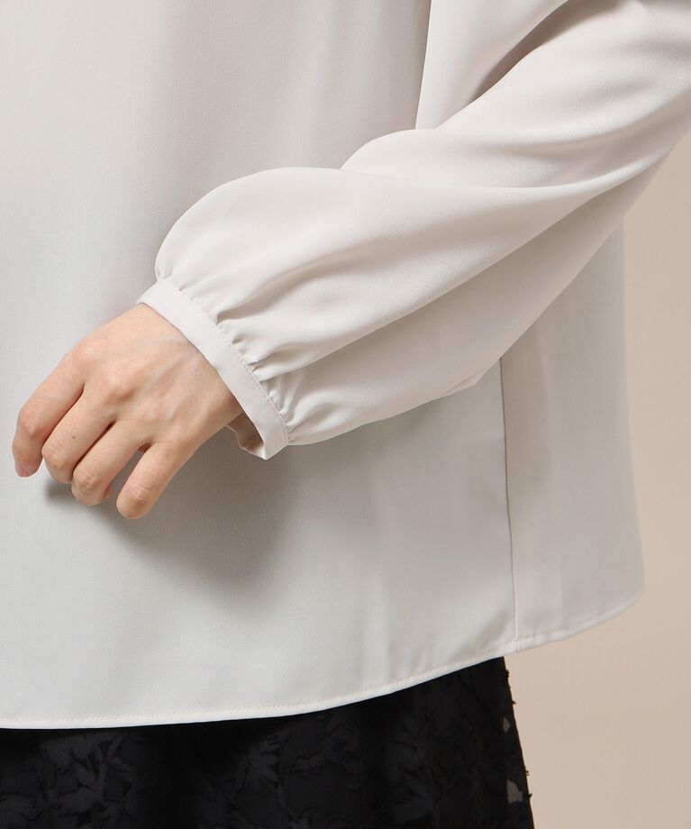 SHOO･LA･RUE「【S-3L/通勤/デイリー/セレモニーにも】フリルスタンドカラーブラウス【CIRCRIC】」|シャツ・ブラウス|