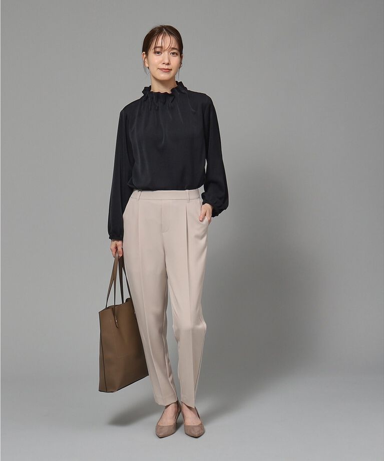 SHOO･LA･RUE「【S-3L/通勤/デイリー/セレモニーにも】フリルスタンドカラーブラウス【CIRCRIC】」|シャツ・ブラウス|