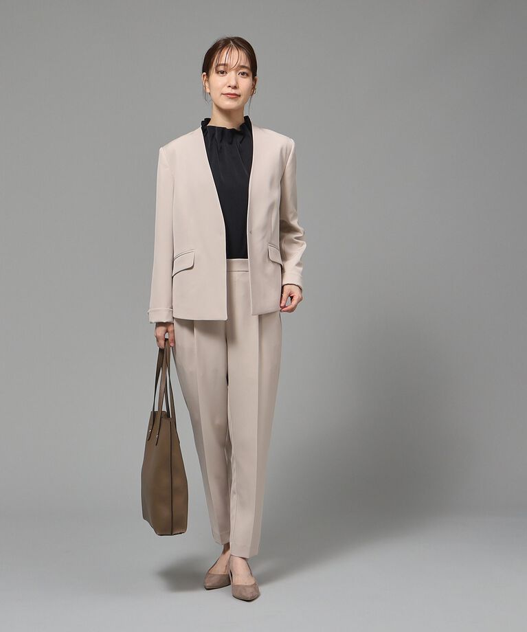SHOO･LA･RUE「【S-3L/通勤/デイリー/セレモニーにも】フリルスタンドカラーブラウス【CIRCRIC】」|シャツ・ブラウス|