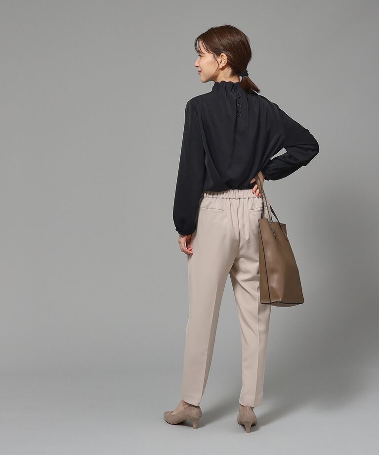 SHOO･LA･RUE「【S-3L/通勤/デイリー/セレモニーにも】フリルスタンドカラーブラウス【CIRCRIC】」|シャツ・ブラウス|
