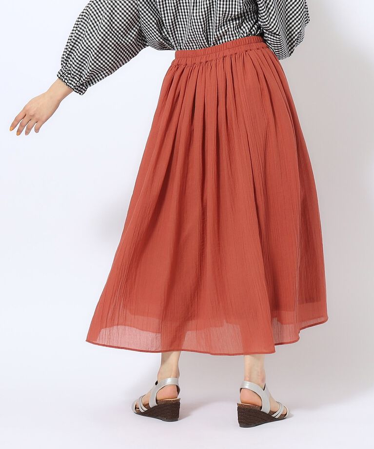 SHOO･LA･RUE「【歩くたび揺れる】上品な透け感カラーボイルスカート」|スカート|