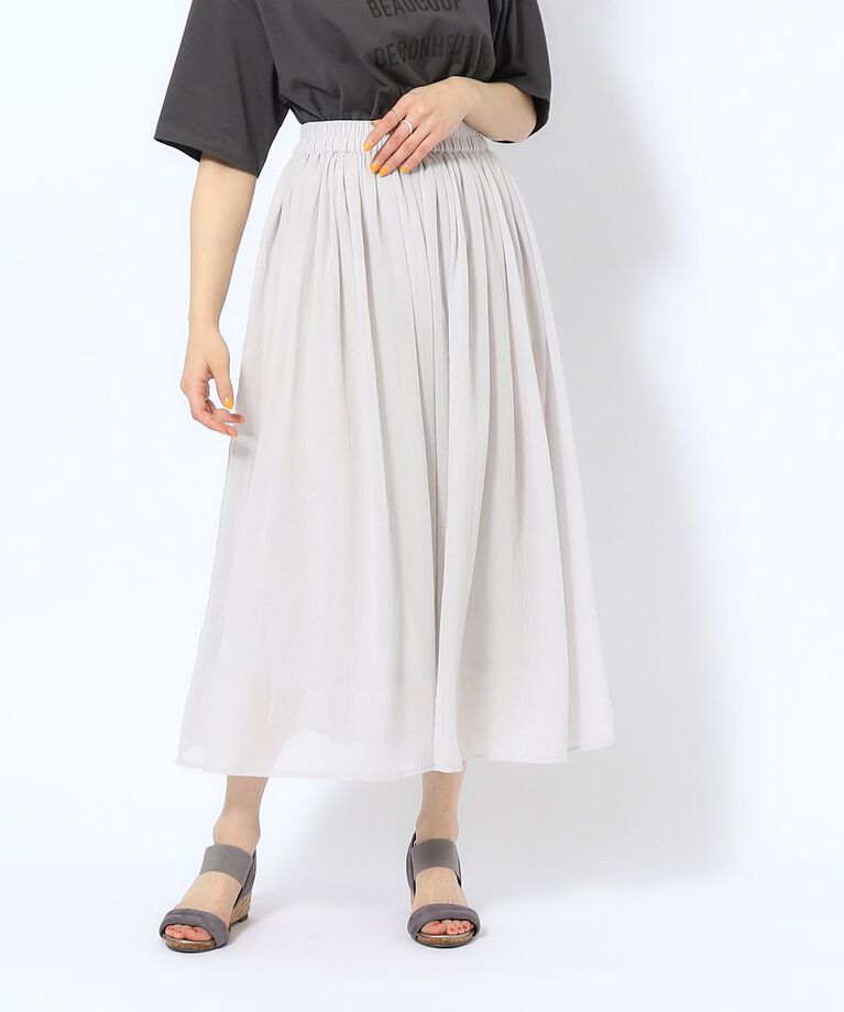 SHOO･LA･RUE「【歩くたび揺れる】上品な透け感カラーボイルスカート」|スカート|