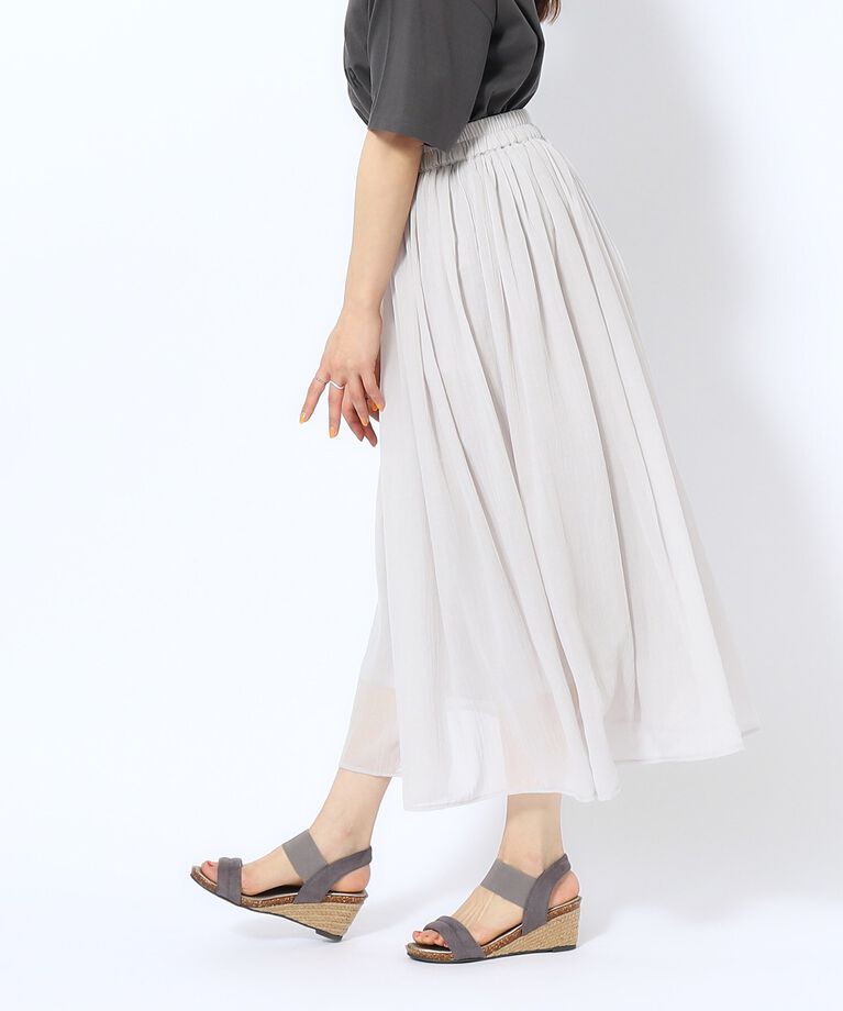 SHOO･LA･RUE「【歩くたび揺れる】上品な透け感カラーボイルスカート」|スカート|